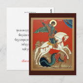 Saint George Prayer Card Briefkaart (Voorkant / Achterkant)