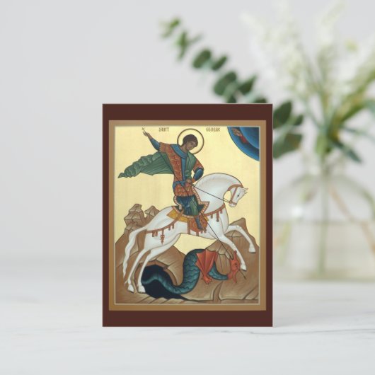 Saint George Prayer Card Briefkaart (Staand voorkant)