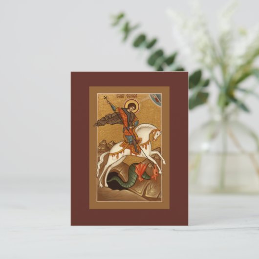 Saint George Prayer Card Briefkaart (Staand voorkant)