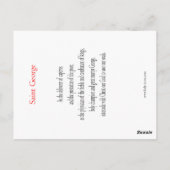 Saint George Prayer Card Briefkaart (Achterkant)