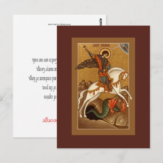 Saint George Prayer Card Briefkaart (Voorkant / Achterkant)
