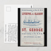 Saint George schroef stoomschip 1863 Briefkaart (Voorkant / Achterkant)