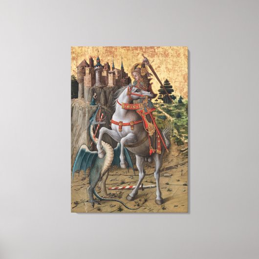 Saint George Slay Dragon Carlo Crivelli Paintin Canvas Afdruk (Voorkant)