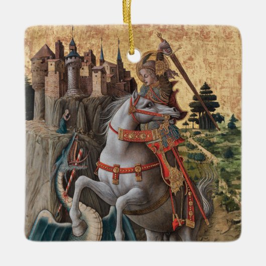 Saint George Slay Dragon Carlo Crivelli Paintin Keramisch Ornament (Voorkant)