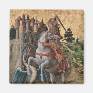 Saint George Slay Dragon Carlo Crivelli Paintin Magneet
