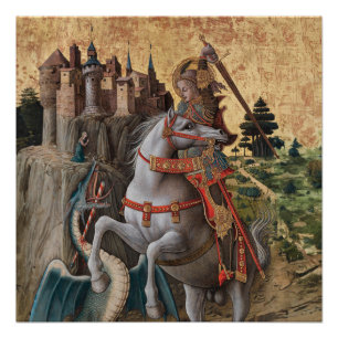 Saint George Slay Dragon Carlo Crivelli Paintin Perfect Poster