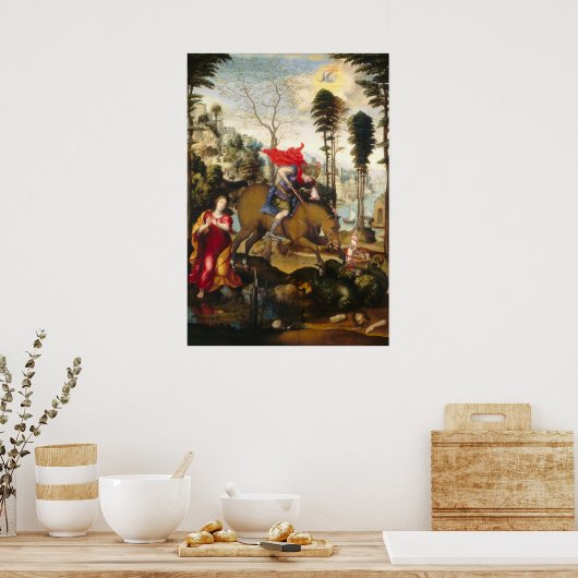 Saint George & the Dragon - Sodoma Fine Art Poster (Keuken)