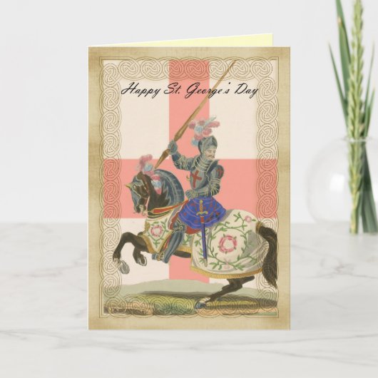 Saint George's Day card, St. George carda Kaart (Voorkant)