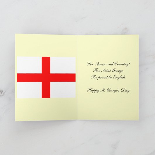 Saint George's Day card, St. George carda Kaart (Binnen)