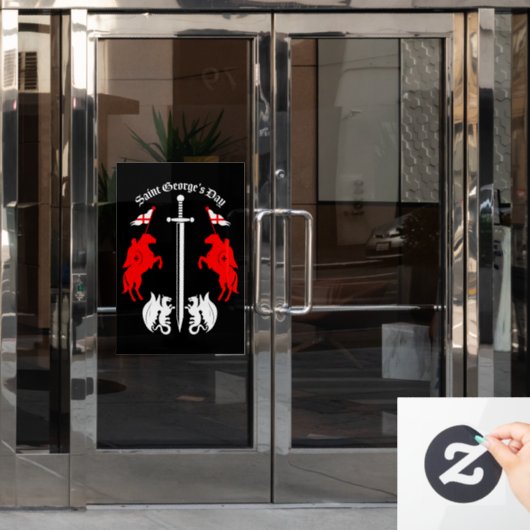 Saint George's Day Raamsticker (Kantoordeur)