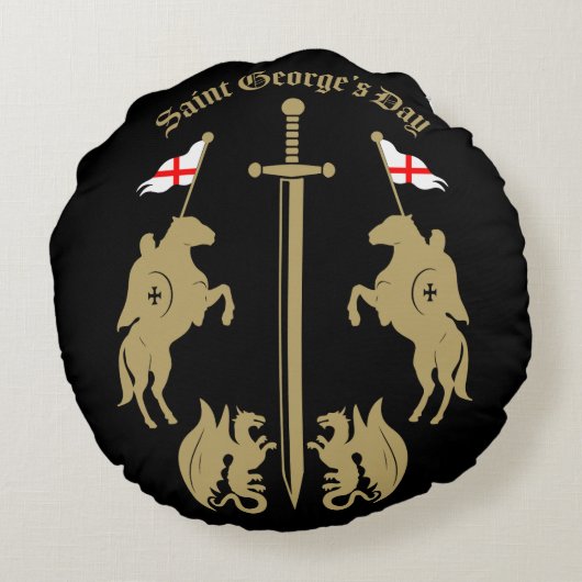 Saint George's Day Rond Kussen (Achterkant)