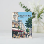 Saint-Germain-des-Prés Frankrijk Briefkaart (Staand voorkant)
