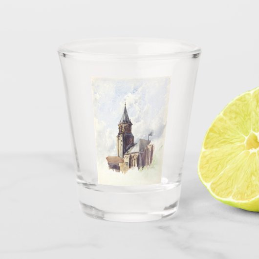Saint Germain des Pres Kerk Parijs Shot Glas (Voorkant)
