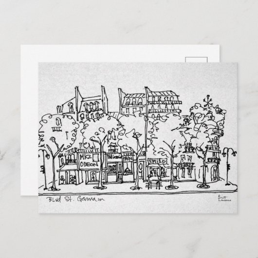 Saint-Germain-des-Pres | Parijs, Frankrijk Briefkaart (Voorkant / Achterkant)