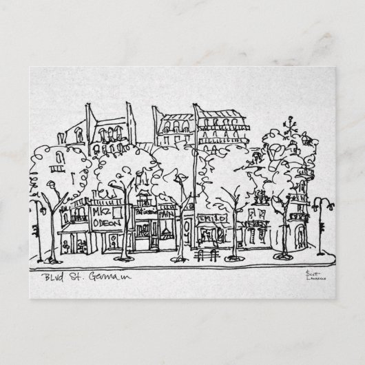 Saint-Germain-des-Pres | Parijs, Frankrijk Briefkaart (Voorkant)