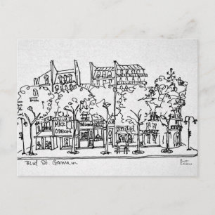 Saint-Germain-des-Pres   Parijs, Frankrijk Briefkaart