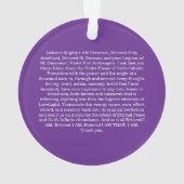 Saint Germain Violet Vlam Gebed Acryl Ornament (achterkant)