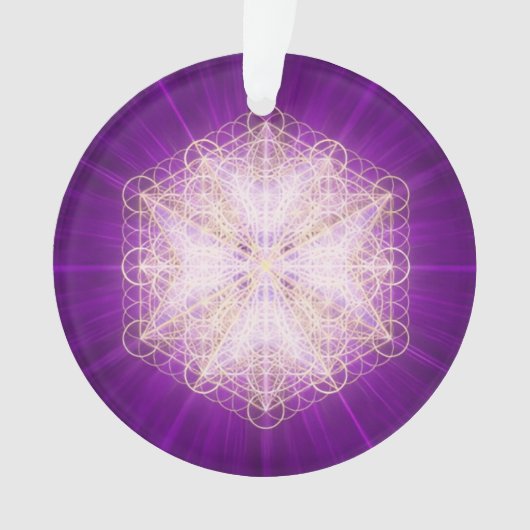 Saint Germain Violet Vlam Gebed Acryl Ornament (voorkant)