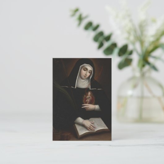 Saint Gertrude Prayer voor zielen in het zuivering Informatiekaartje (Staand voorkant)