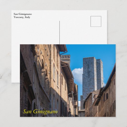 Saint Gimignano torens, Toscane, Italië Briefkaart (Voorkant / Achterkant)