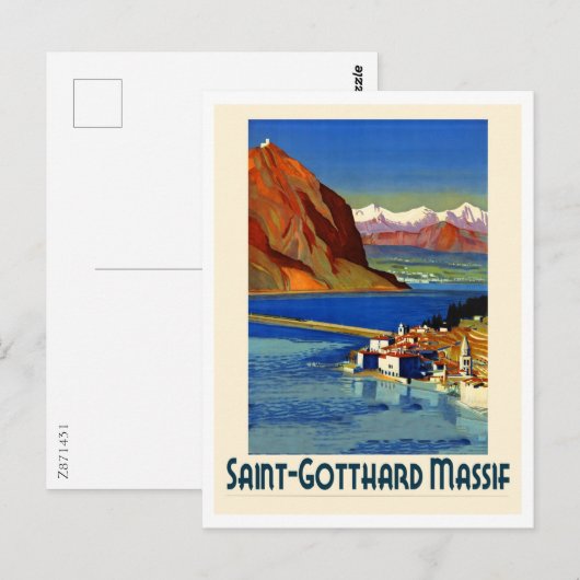 Saint Gotthard Massif, reisbureau Briefkaart (Voorkant / Achterkant)