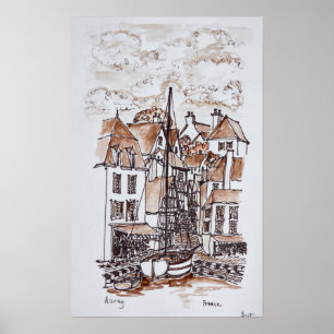 Saint-Goustan Port, Auray Bretagne, Frankrijk Poster