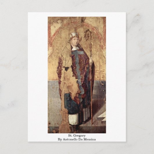 Saint Gregory van Antonello da Messina Briefkaart (Voorkant)
