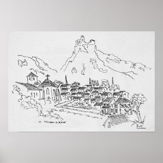 Saint-Guilhem-Le-Desert, Frankrijk Poster (Voorkant)