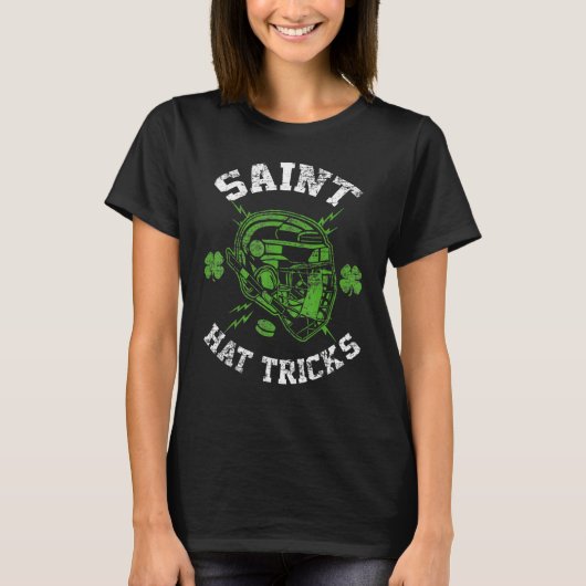 Saint Hat Tricks Leprechaun Lover Hockey St. Patri T-shirt (Voorkant)