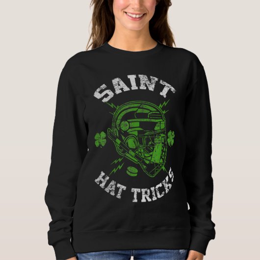 Saint Hat Tricks Leprechaun Lover Hockey St. Patri Trui (Voorkant)