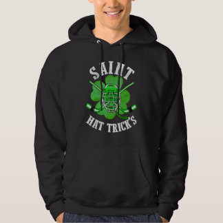 Saint Hat Tricks Leprechaun St. Patrick Day Hockey Hoodie