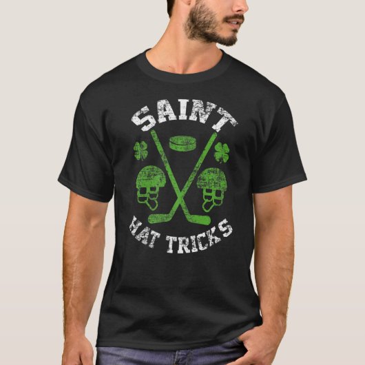 Saint Hattrick st Patrick's Day Hockey Hat Tricks  T-shirt (Voorkant)