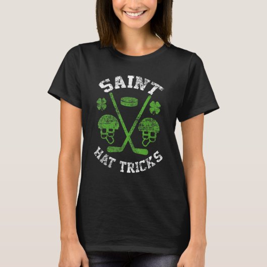 Saint Hattrick st Patrick's Day Hockey Hat Tricks  T-shirt (Voorkant)