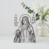 Saint Hildegard of Bingen Benedictine abbess Briefkaart (Staand voorkant)