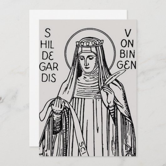 Saint Hildegard of Bingen Benedictine abbess Feestdagenkaart (Voorkant / Achterkant)