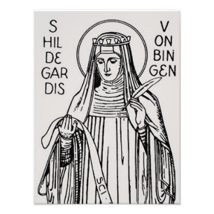 Saint Hildegard of Bingen Benedictine abbess Foto Afdruk