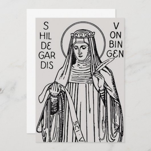 Saint Hildegard of Bingen Benedictine abbess Kaart (Voorkant / Achterkant)