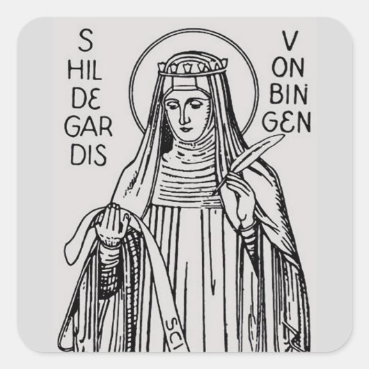 Saint Hildegard of Bingen Benedictine abbess Vierkante Sticker (Voorkant)