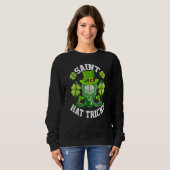Saint Hoeden Tricks St. Patrick's Day Hockey Hat T Trui (Voorkant volledig)