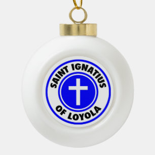 Saint Ignatius van Loyola Keramische Bal Ornament