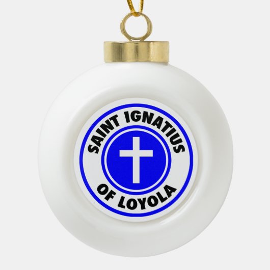 Saint Ignatius van Loyola Keramische Bal Ornament (Voorkant)