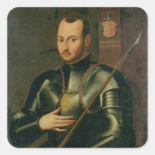 Saint Ignatius van Loyola Vierkante Sticker (Voorkant)