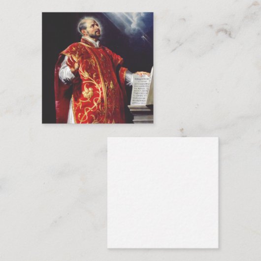 Saint Ignatius van Loyola Vierkante Visitekaartje (Voorkant / Achterkant)