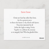 Saint Irene Prayer-kaart Briefkaart (Achterkant)