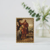 Saint Isidore de Farmer Laborer Religious Prayer Informatiekaartje (Staand voorkant)