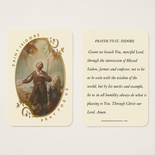 Saint Isidore de Farmer Laborer Religious Prayer Visitekaartje (Voorkant /achterkant)