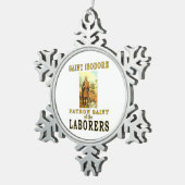 SAINT ISODORE TIN SNEEUWVLOK ORNAMENT (Rechts)
