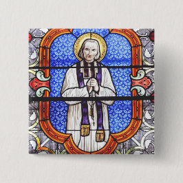 Saint Jean Baptiste Marie Vianney Vierkante Button 5,1 Cm