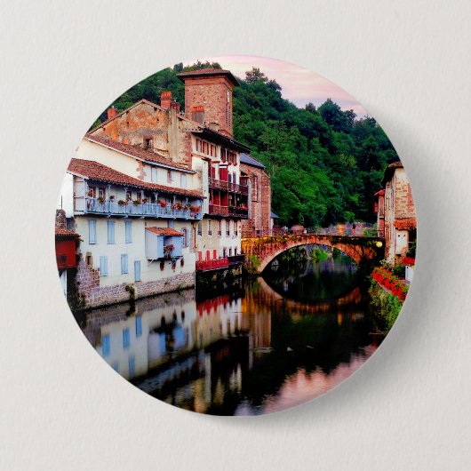 Saint Jean Pied de Port Ronde Button 7,6 Cm (Voorkant)