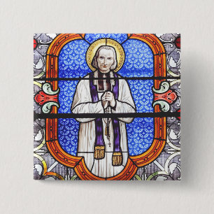 Saint Jean Vianney Premium Zielgids Kunstprint Vierkante Button 5,1 Cm